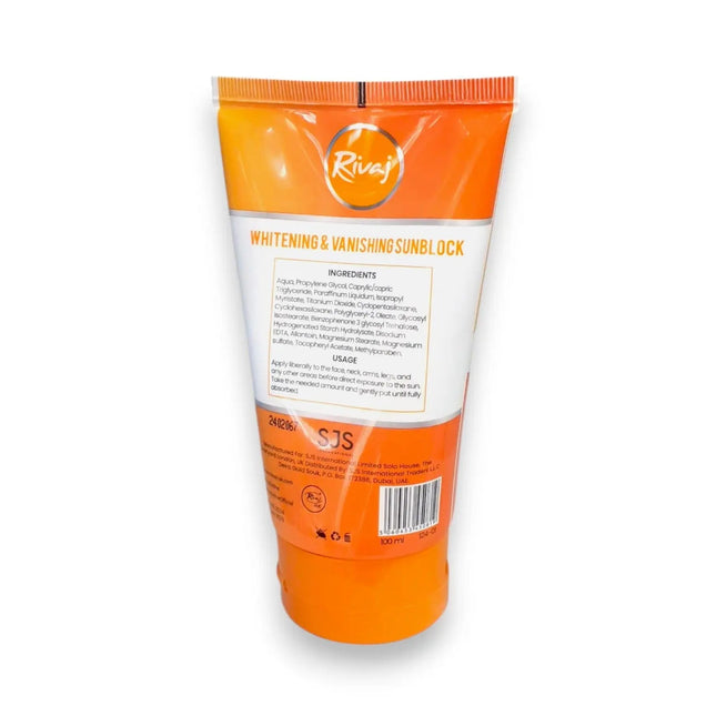 Rivaj Brightening and Vanishing Sunblock SPF60 100ml Fayaq